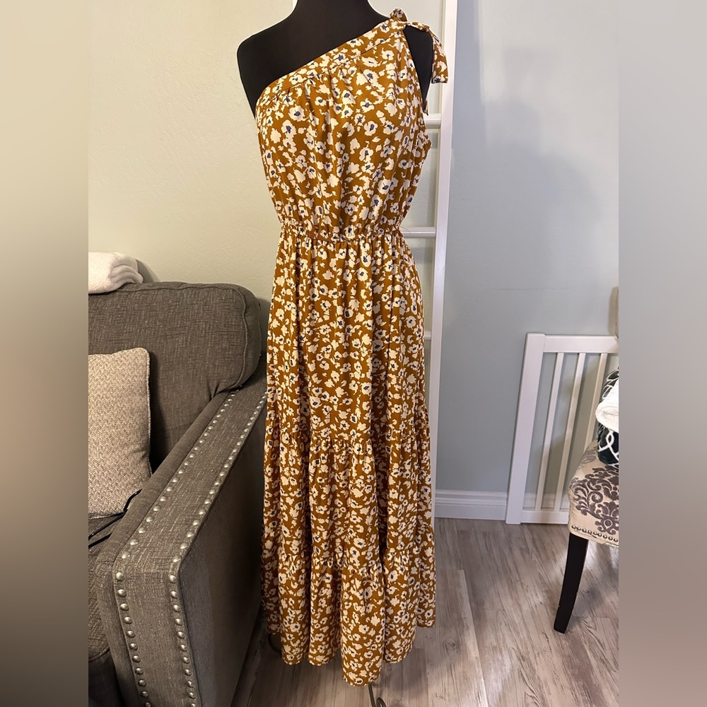 Pretty garden asymmetrical floral dress